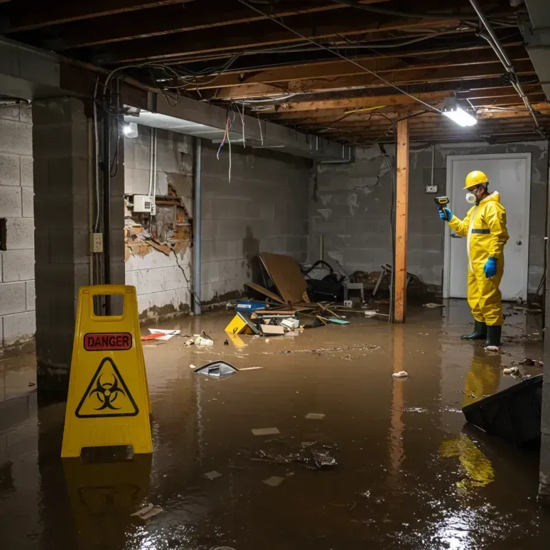 Flooded Basement Electrical Hazard in Seaside Heights, NJ Property