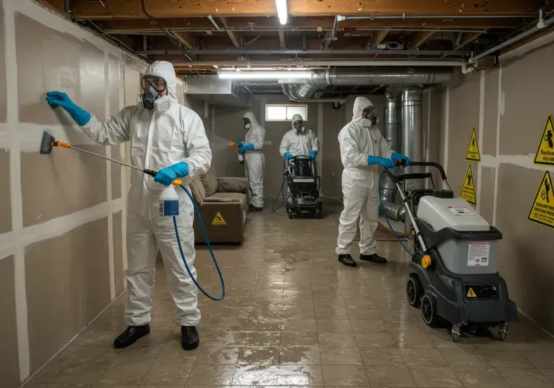 Basement Moisture Removal and Structural Drying process in Seaside Heights, NJ